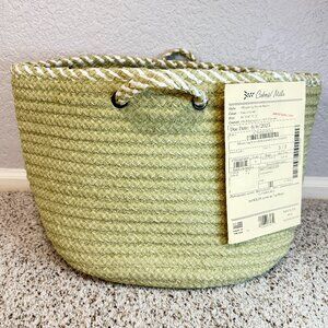 Colonial Mills Whispering Woven Basket 16x16x12 Sprout Green NWT Made in USA